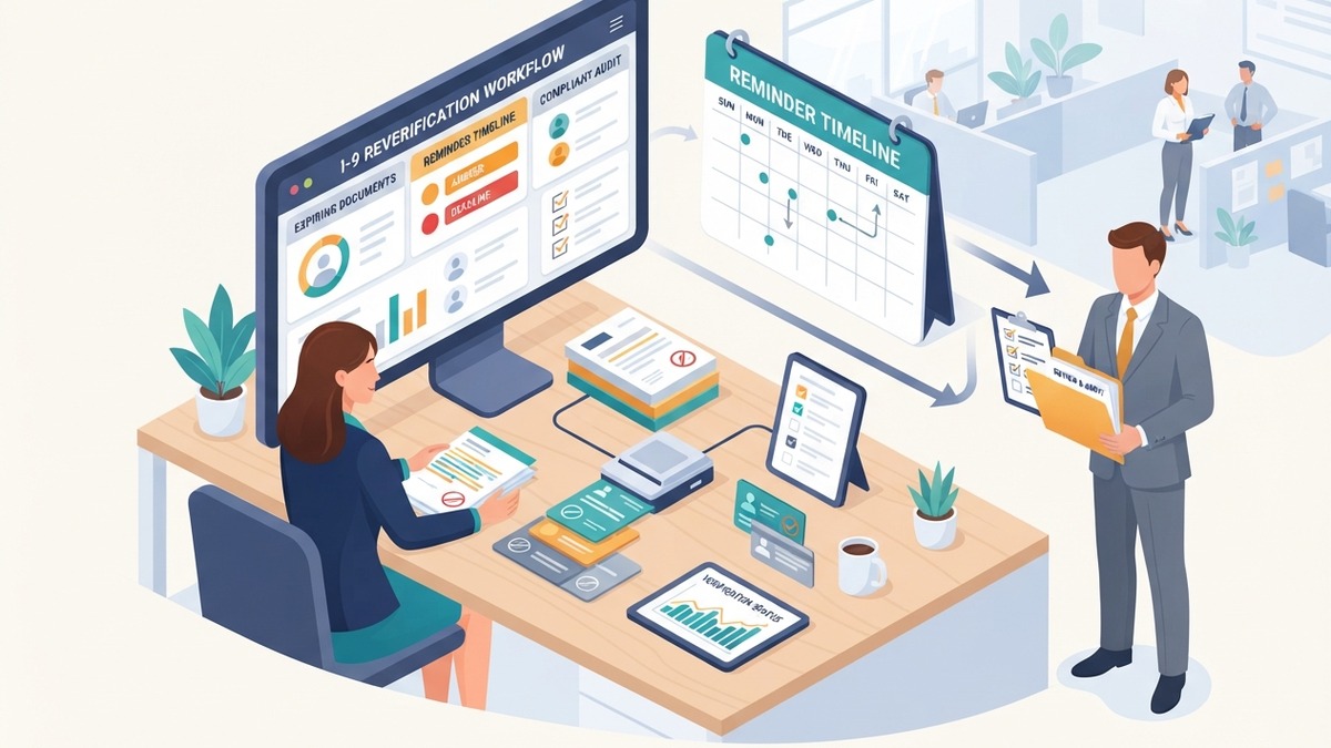 I-9 reverification automation dashboard illustration